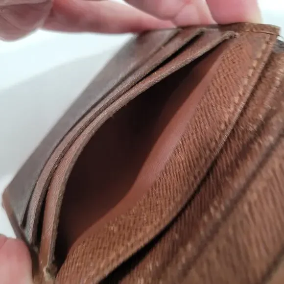 Vintage Louis Vuitton Men's LV Brown Bi-Fold Leather Wallet Monogram Card Bill - Picture 6 of 13